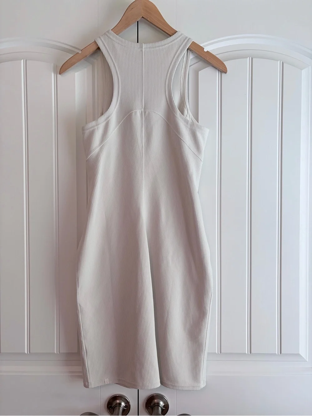 Lululemon Ribbed Softstreme Slim-Fit Tank Dress Racerback Ivory Women's Size 6